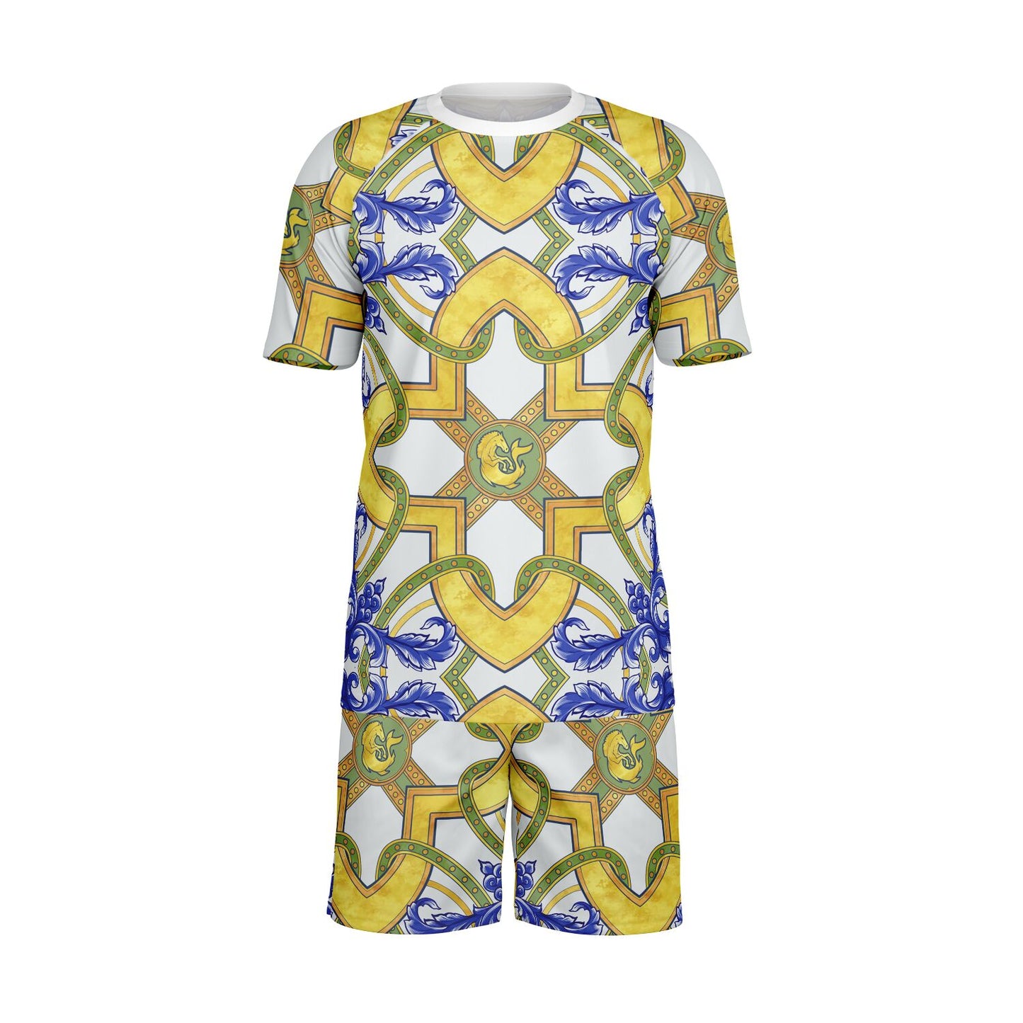 Arc Shorts and Shirt set for Men inspired by the traditional tilework of Spain.
