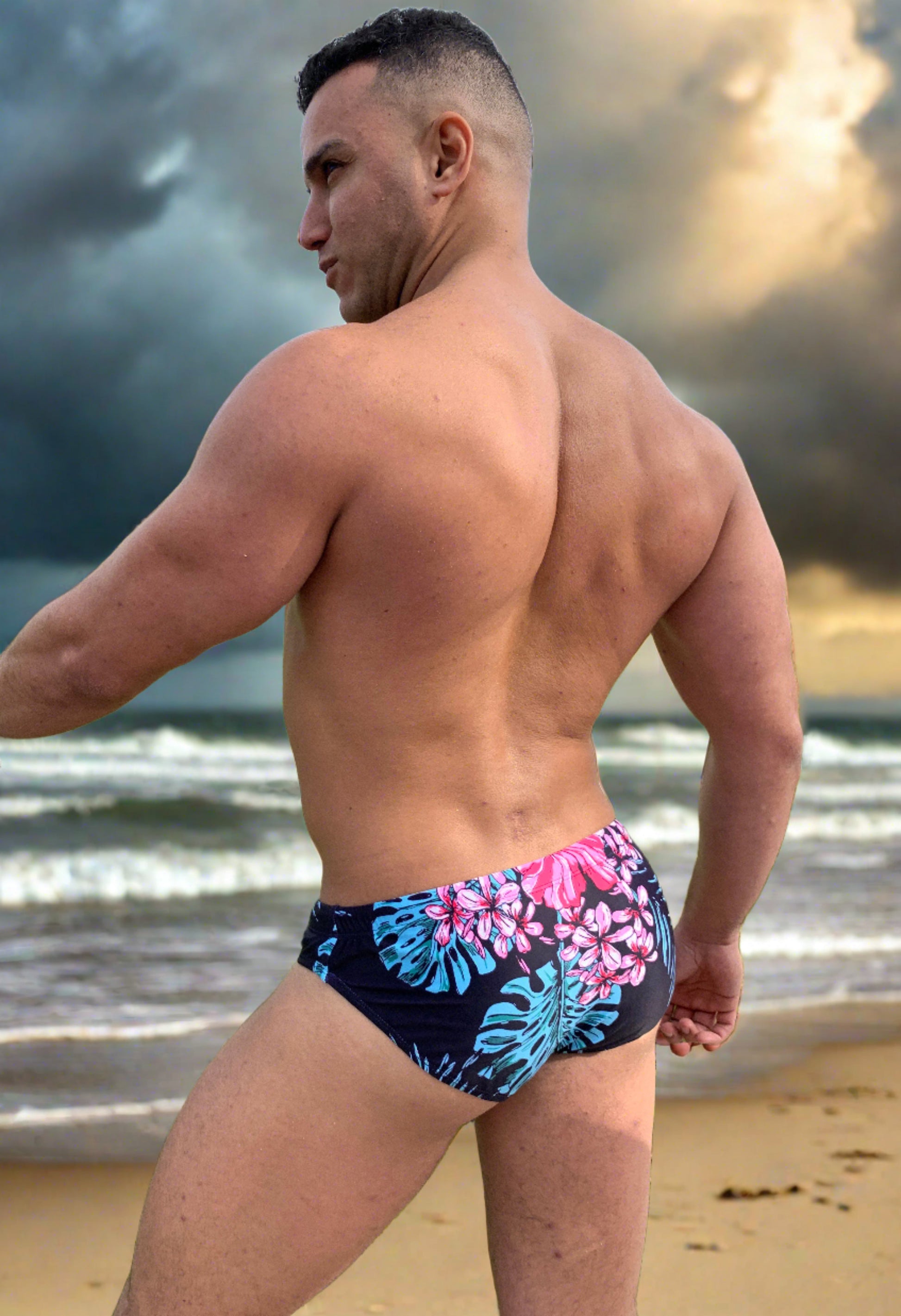Our Floral Swim Brief for Men. Speedo Style Cut.