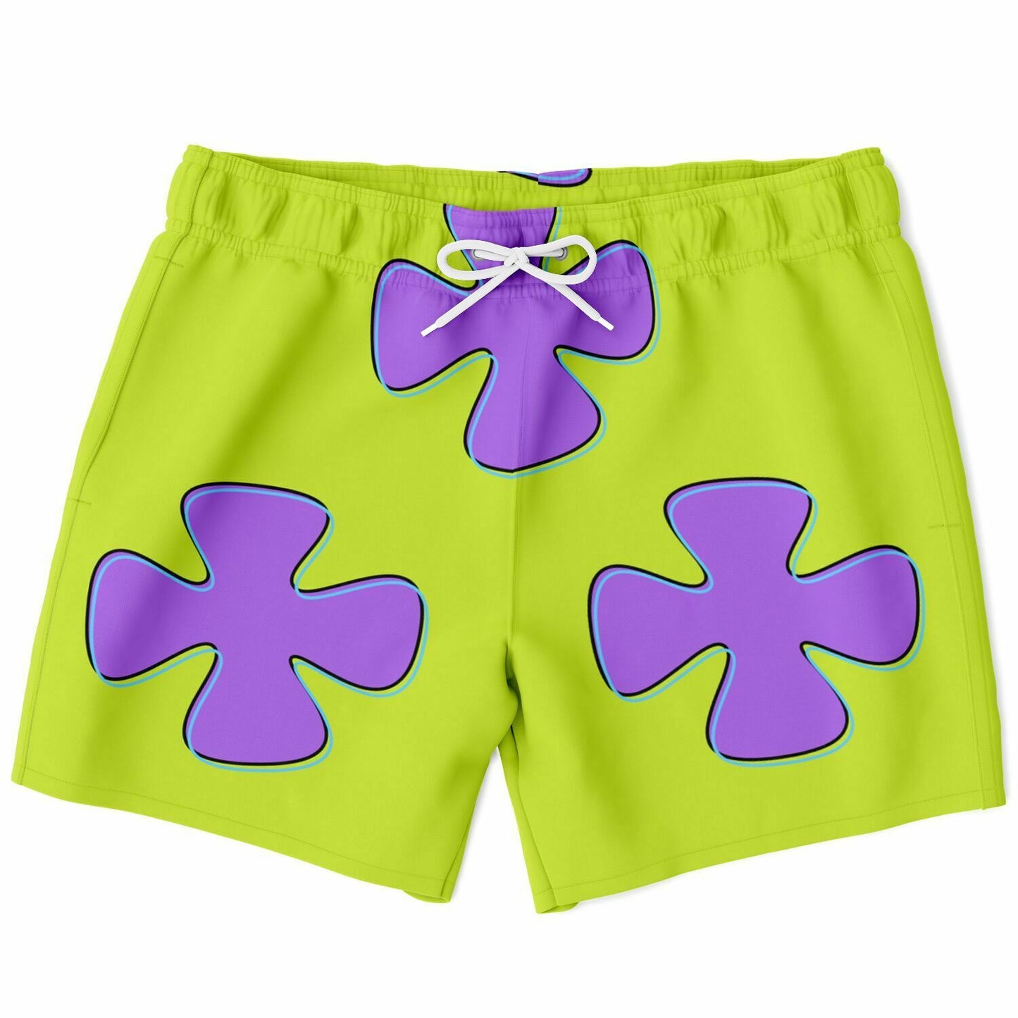 Patrick Star Inspired Green and Purple Swim Shorts
