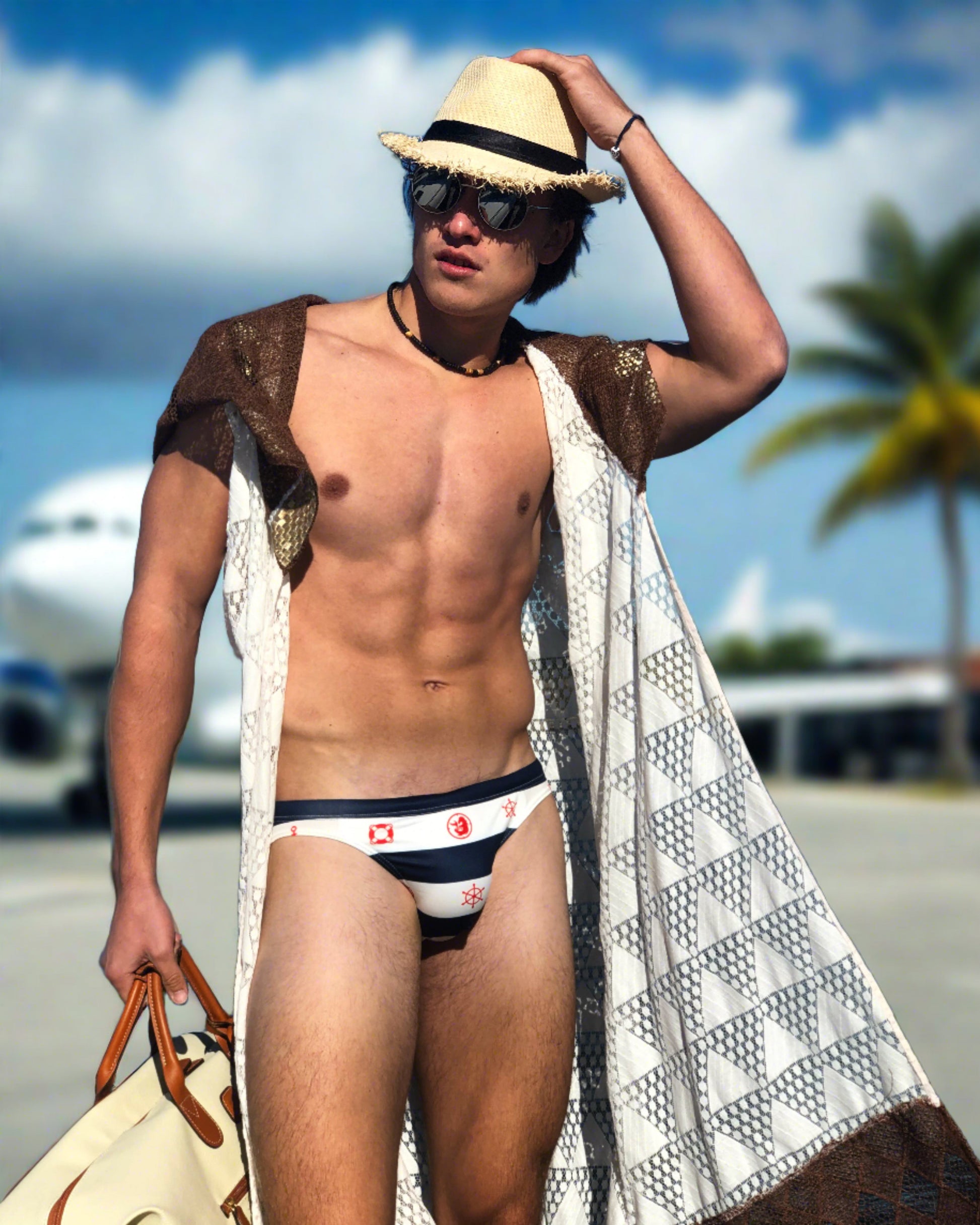 Our Nautical Swim Brief for Men. Speedo style cut