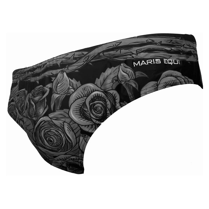 Maris Equi Black Rose Swim Brief for men. Speedo Style Cut.