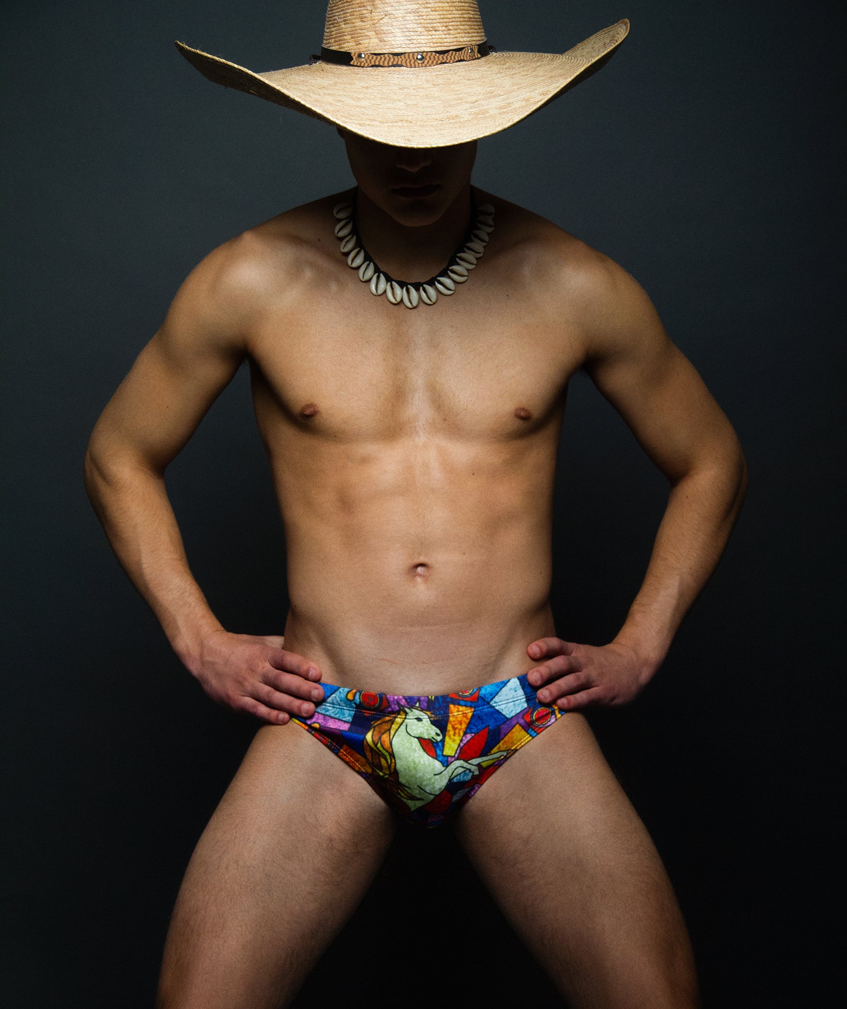 Our Stained Glass Swim brief for Men. Speedo style cut.