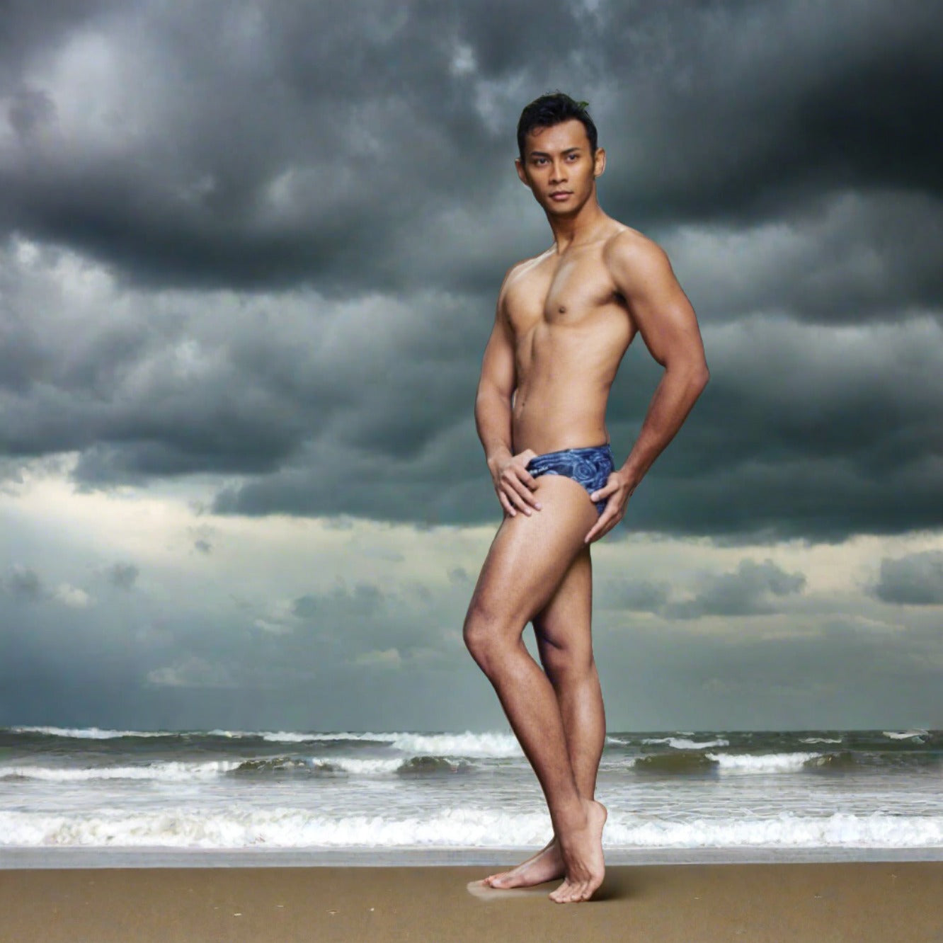 Our Black Rose Swim Brief for Men. Speedo style cut