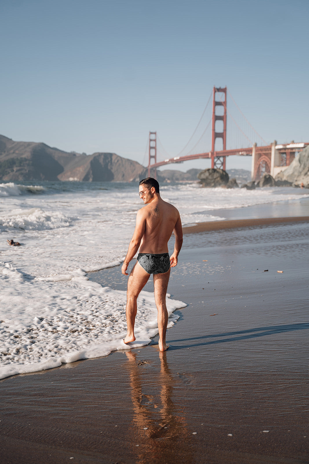 Our Black Rose Swim Brief for Men. Speedo style cut