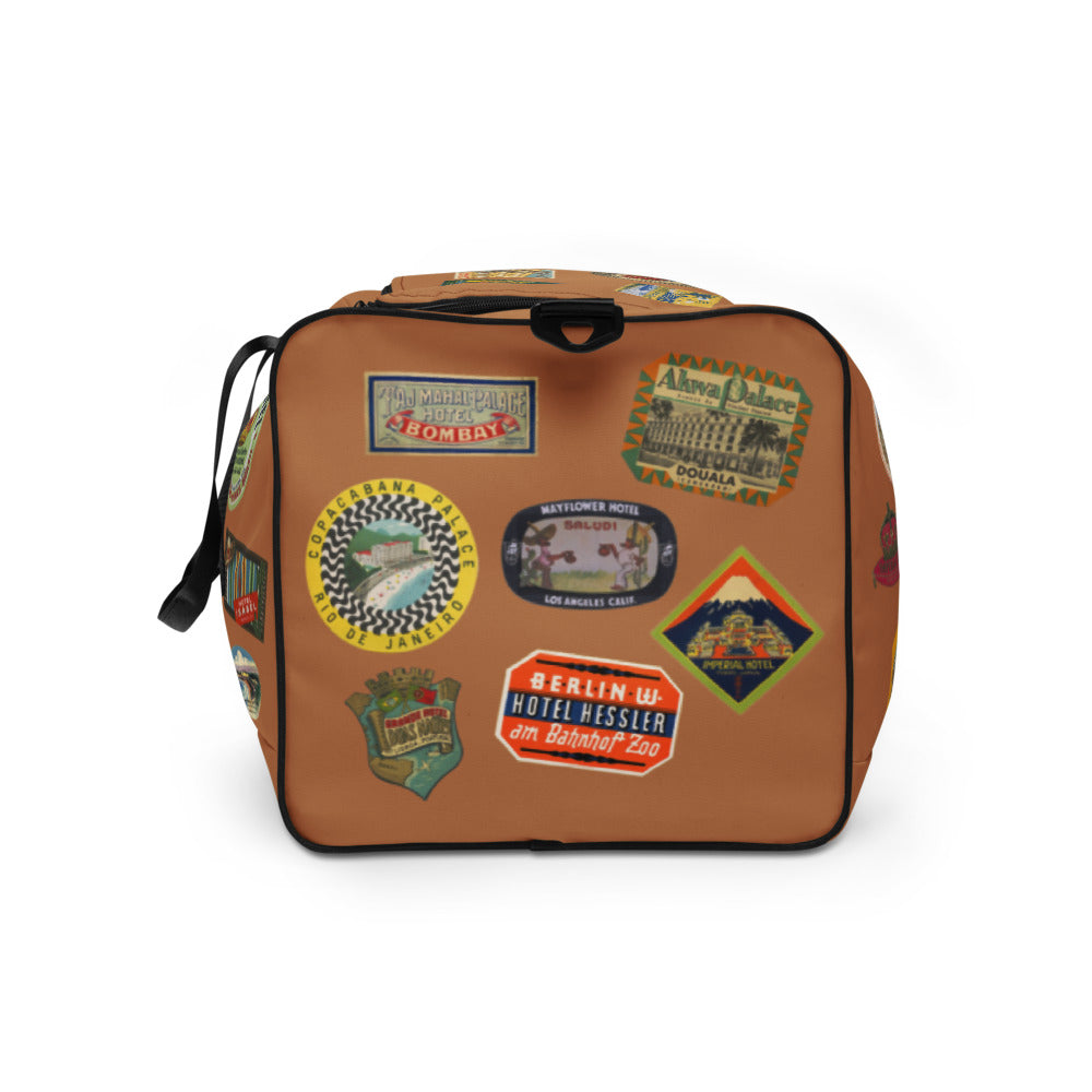 Vintage Style World Travel Duffle