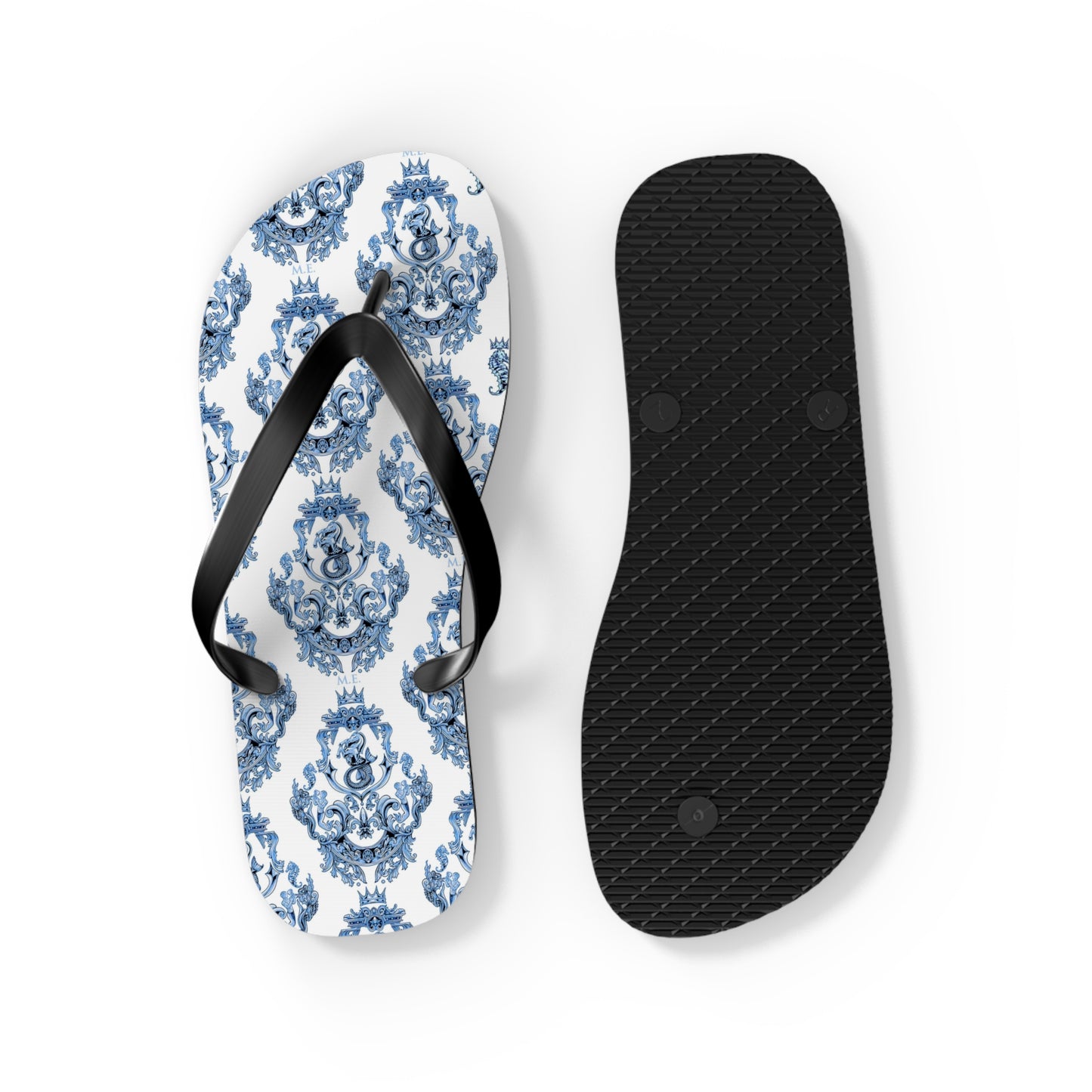 Blue Baroque Flip-Flops