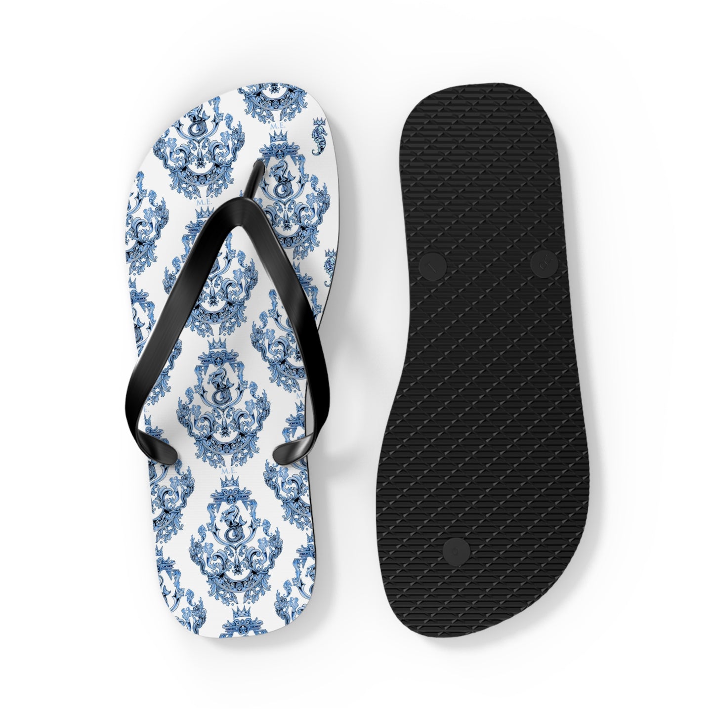 Blue Baroque Flip-Flops