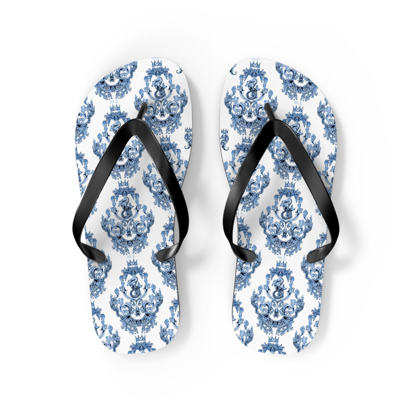 Blue Baroque Flip-Flops