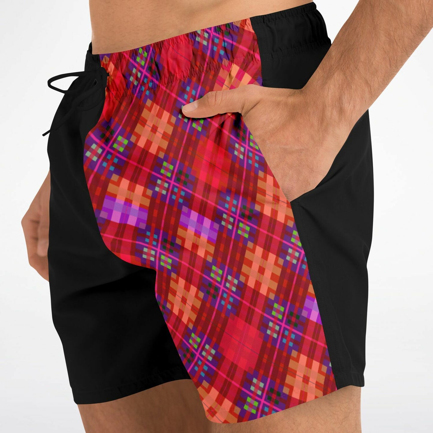 Red Tartan Men's Swim Shorts