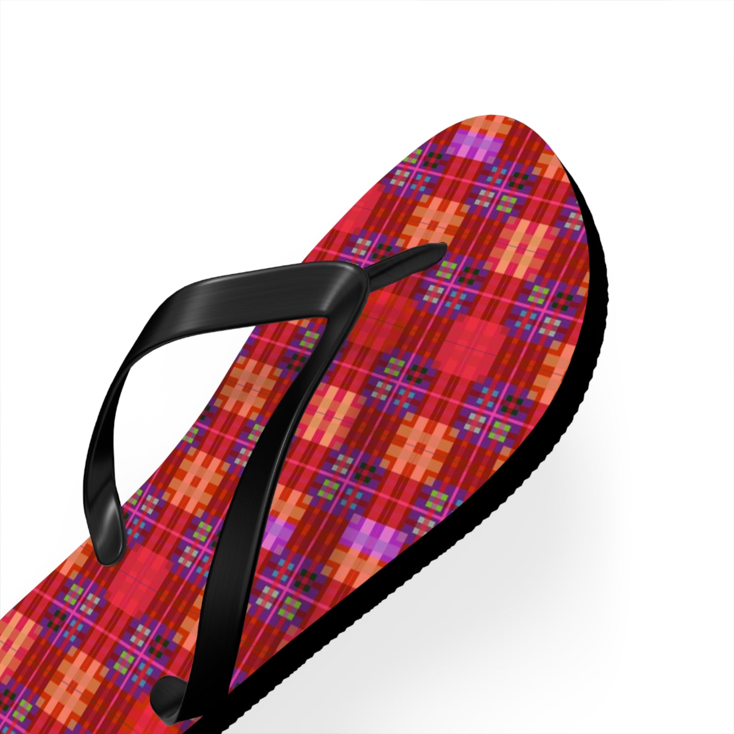 Red Tartan Flip-Flops