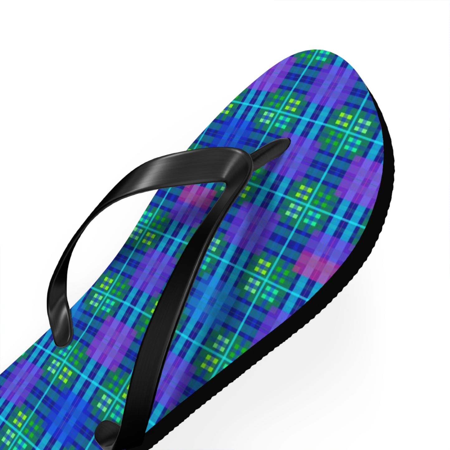 Blue Tartan Flip-Flops