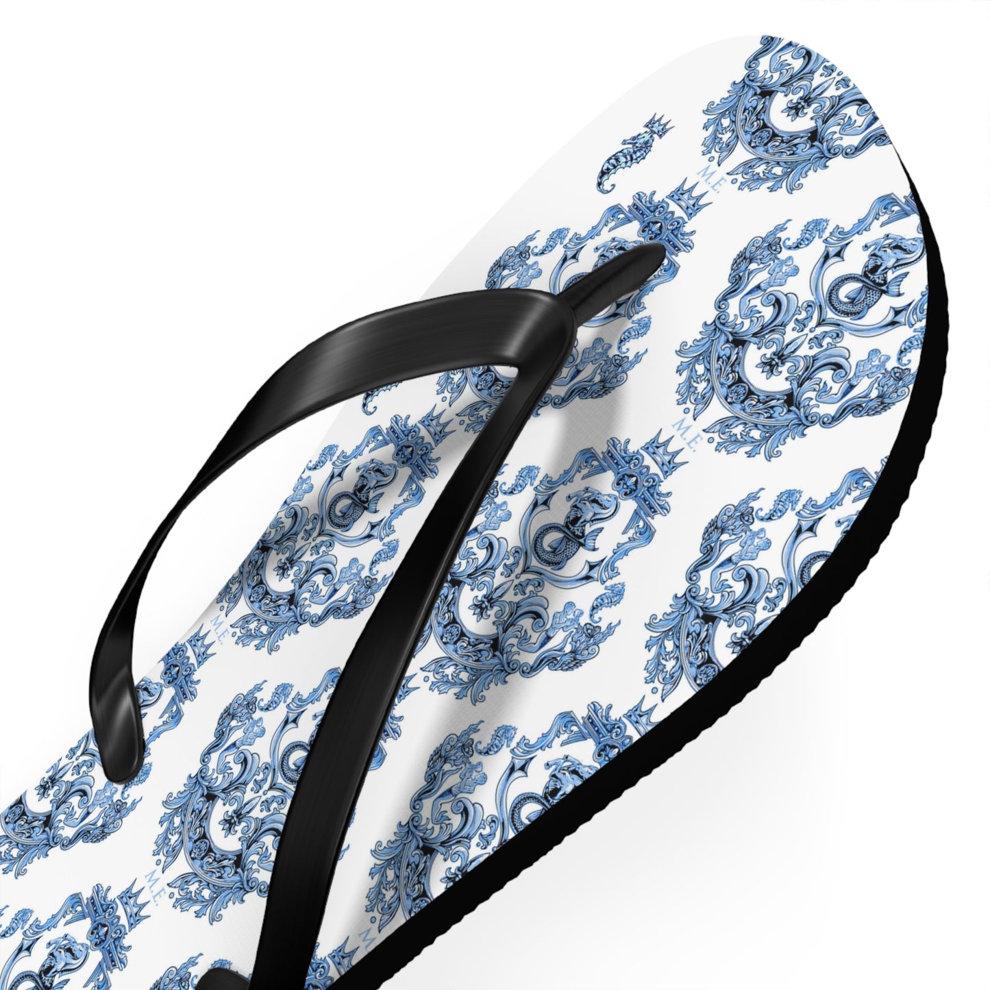 Blue Baroque Flip-Flops