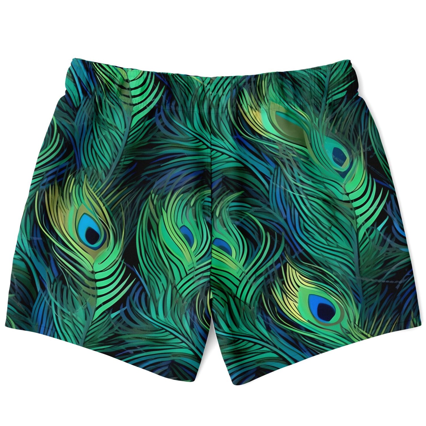 Peacock Feather Print Swim Shorts / Trunks for Men