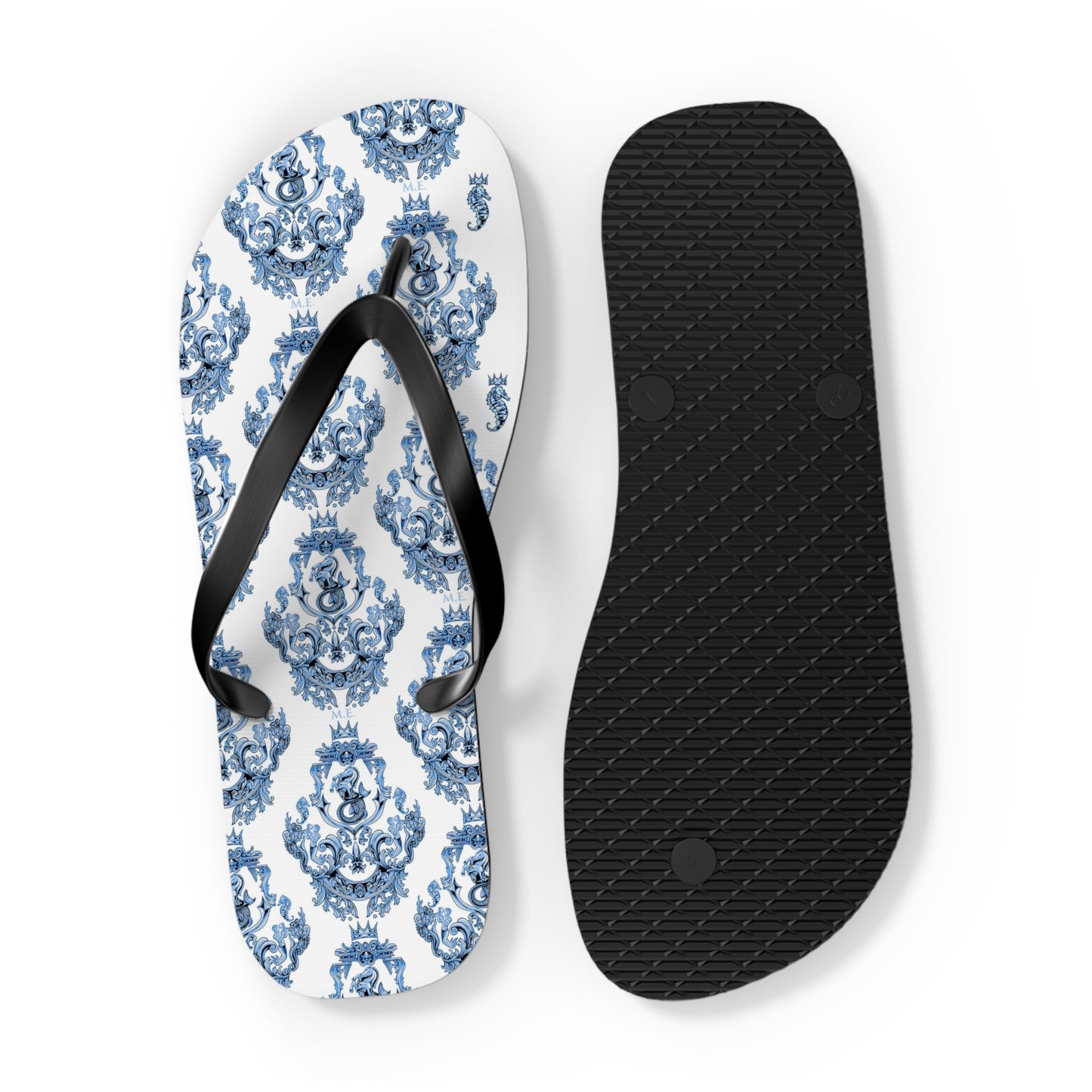 Blue Baroque Flip-Flops