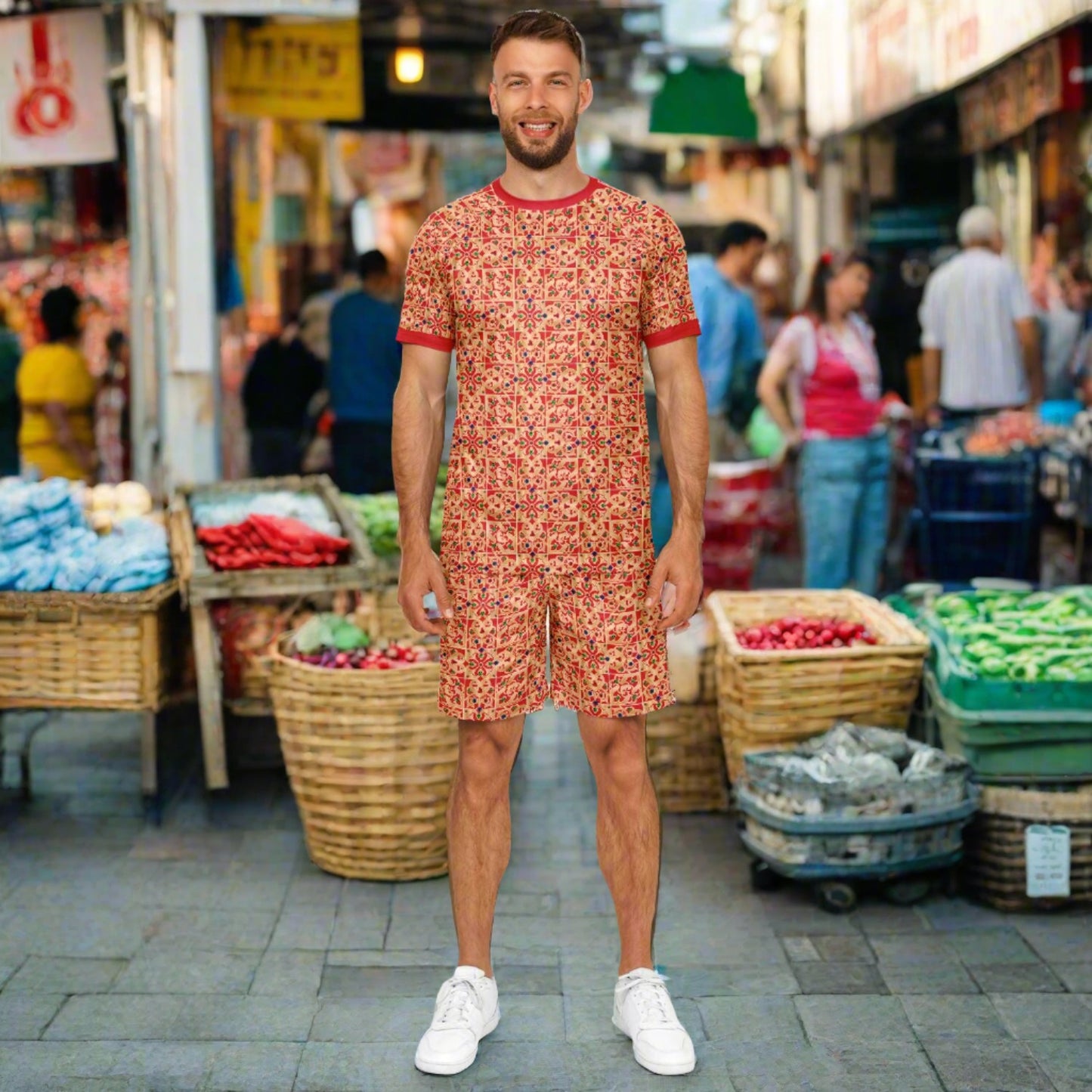 Constantinople Shirt and Shorts set for men inspired by the fashion of Byzantine Royalty.