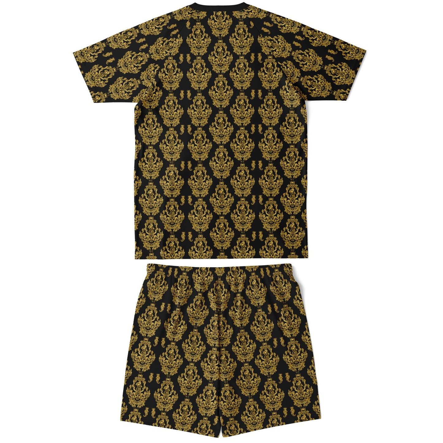 Gold Baroque Shirt and Shorts set for men inspired by the style originating in  16th century Italy.