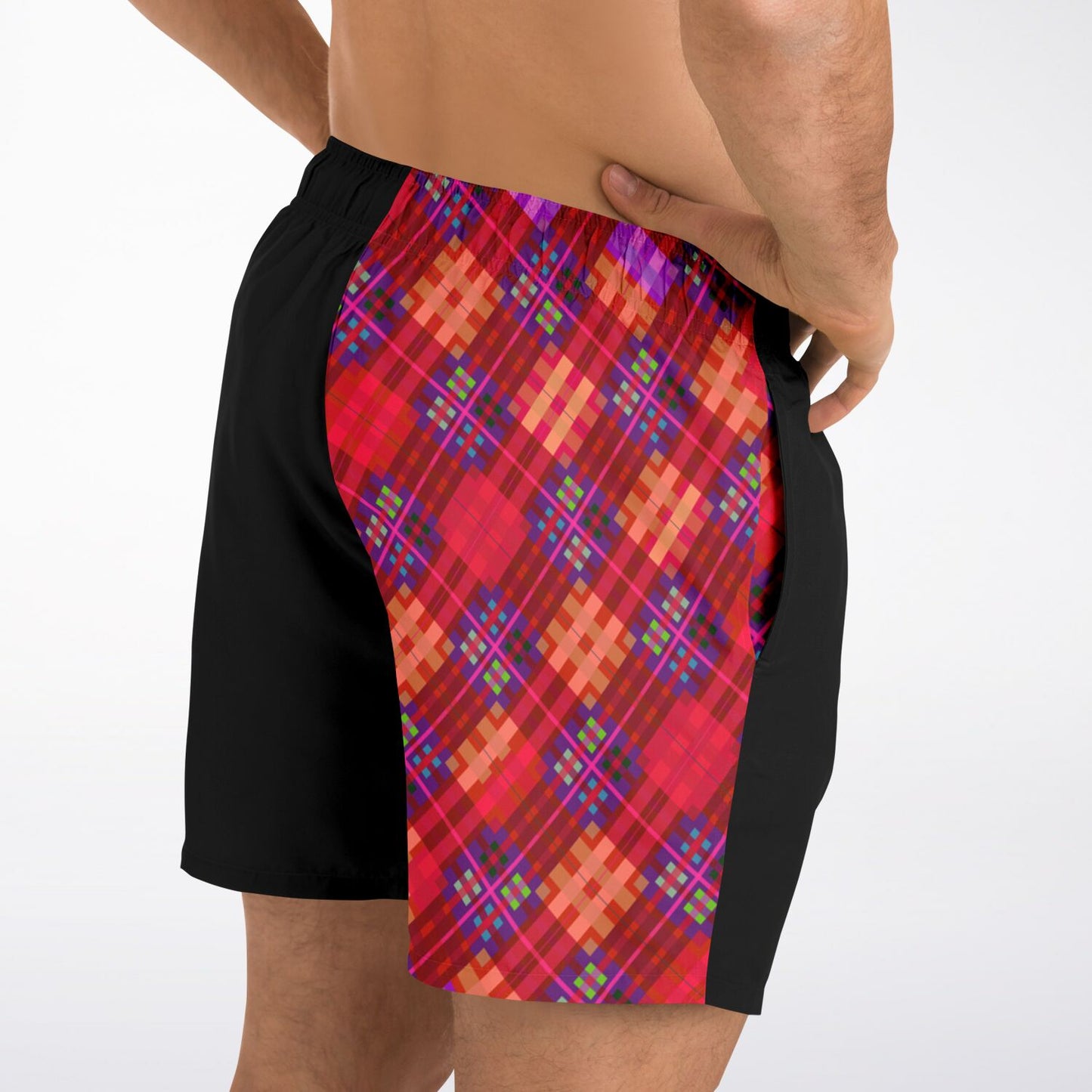 Red Tartan Men's Swim Shorts