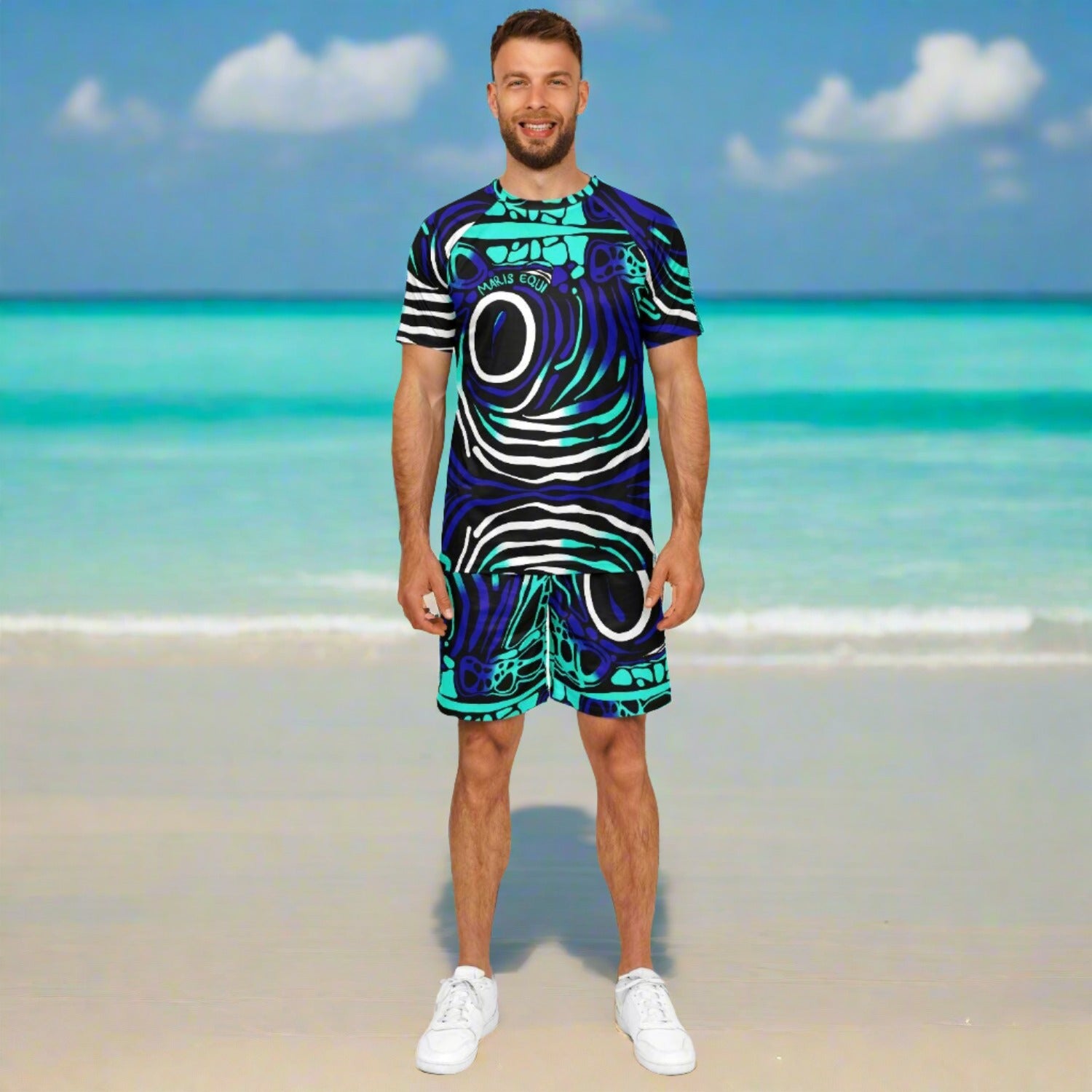 Angelfish Print Shorts And Top Set For Men