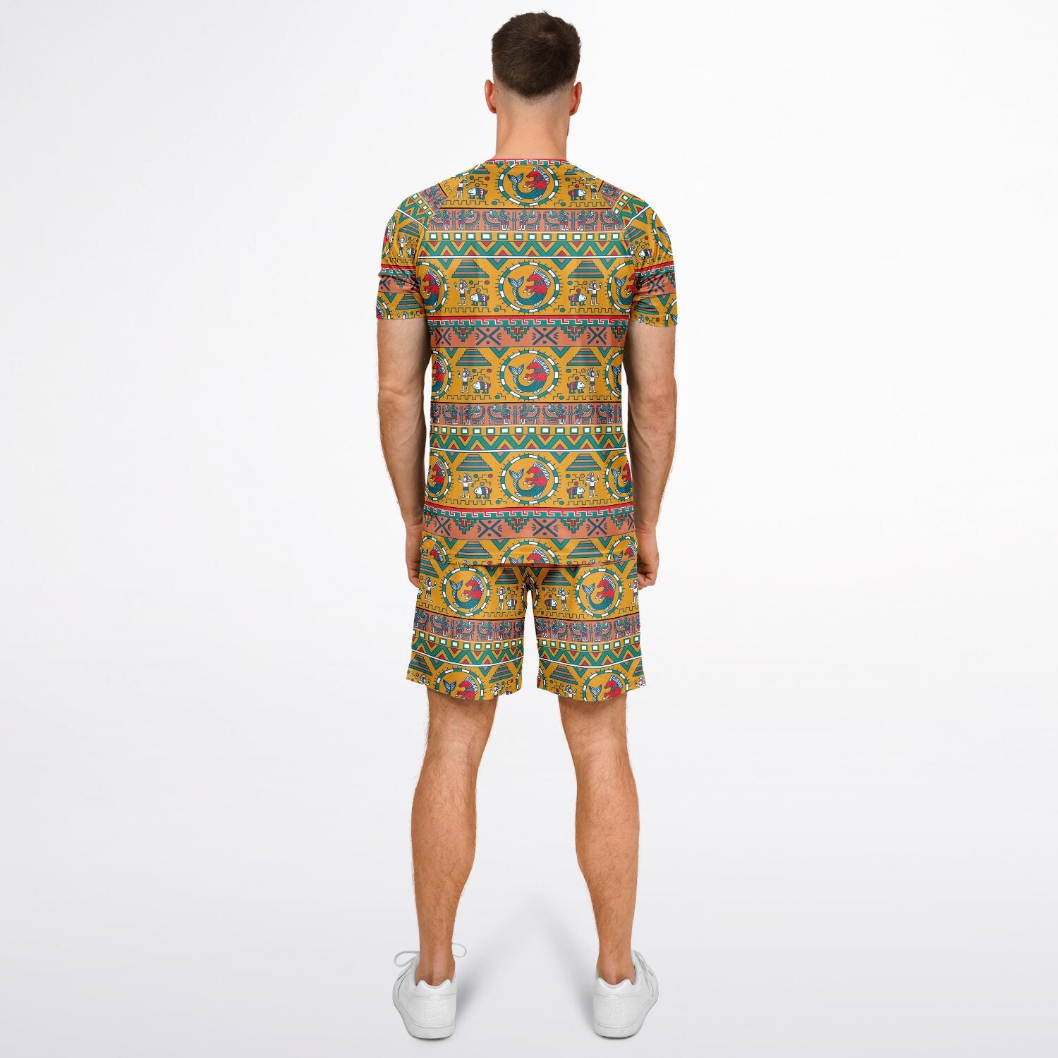 Mexican Inspired Aztec Shirt and Shorts Set For Men