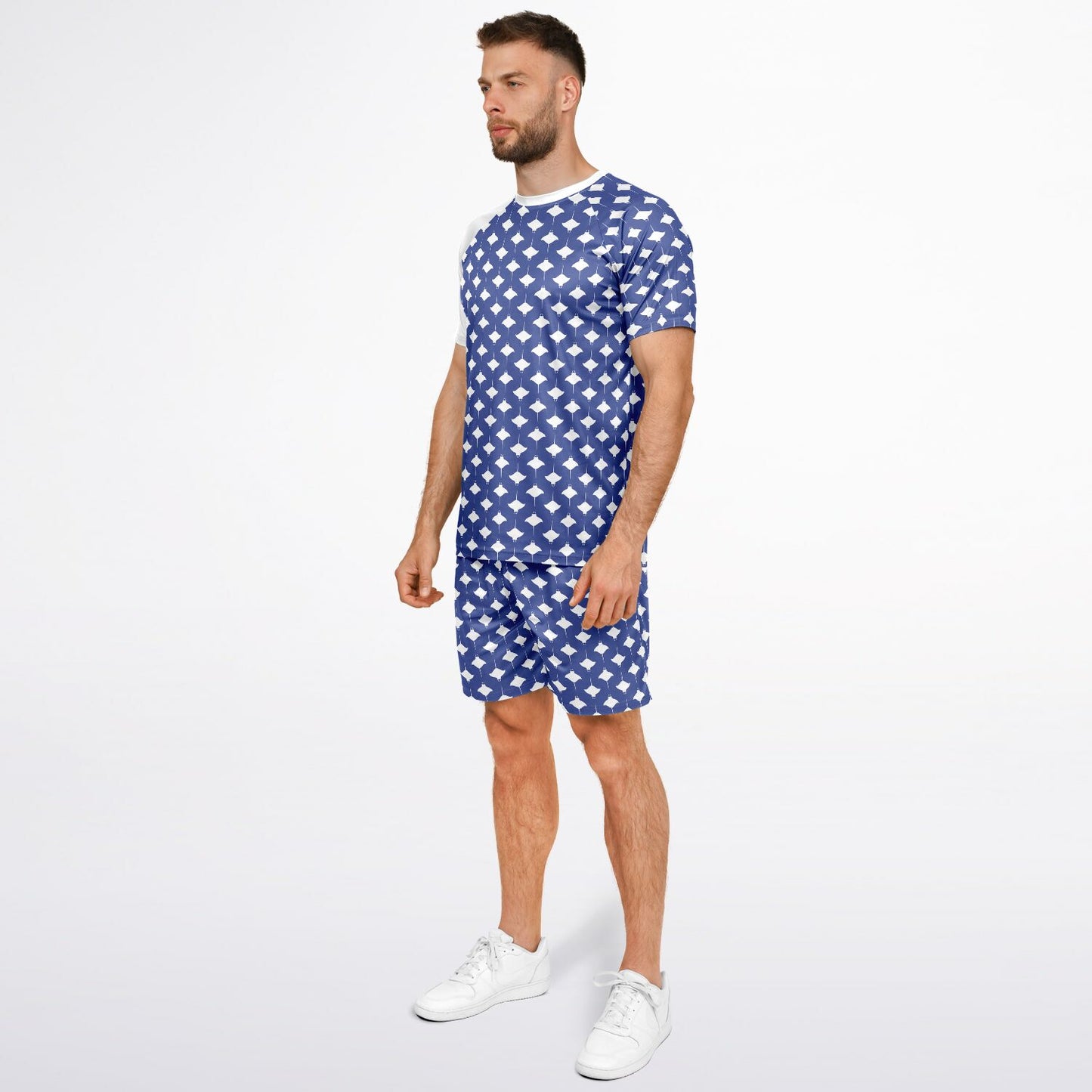 Manta Ray Print Top and Shorts For Men