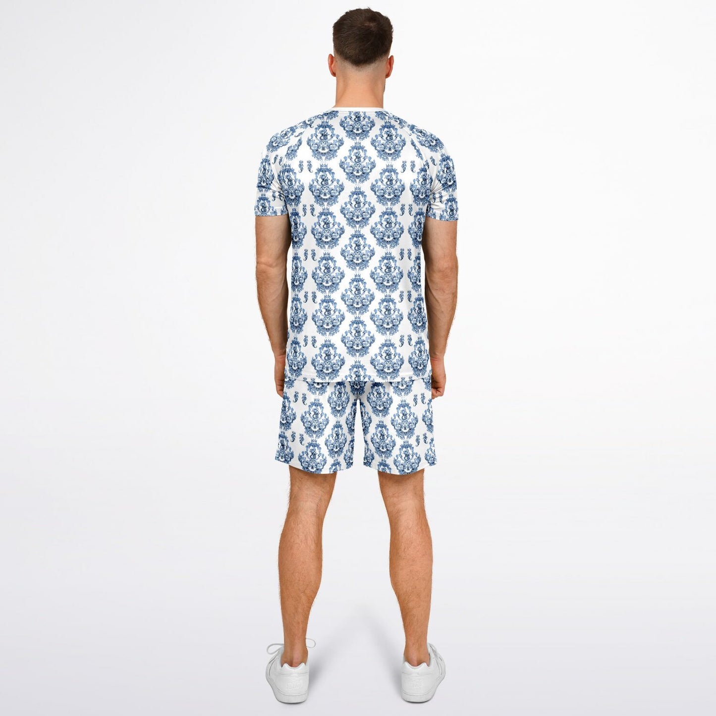 Blue Baroque Shirt and Shorts set for men inspired by the style originating in  16th century Italy.