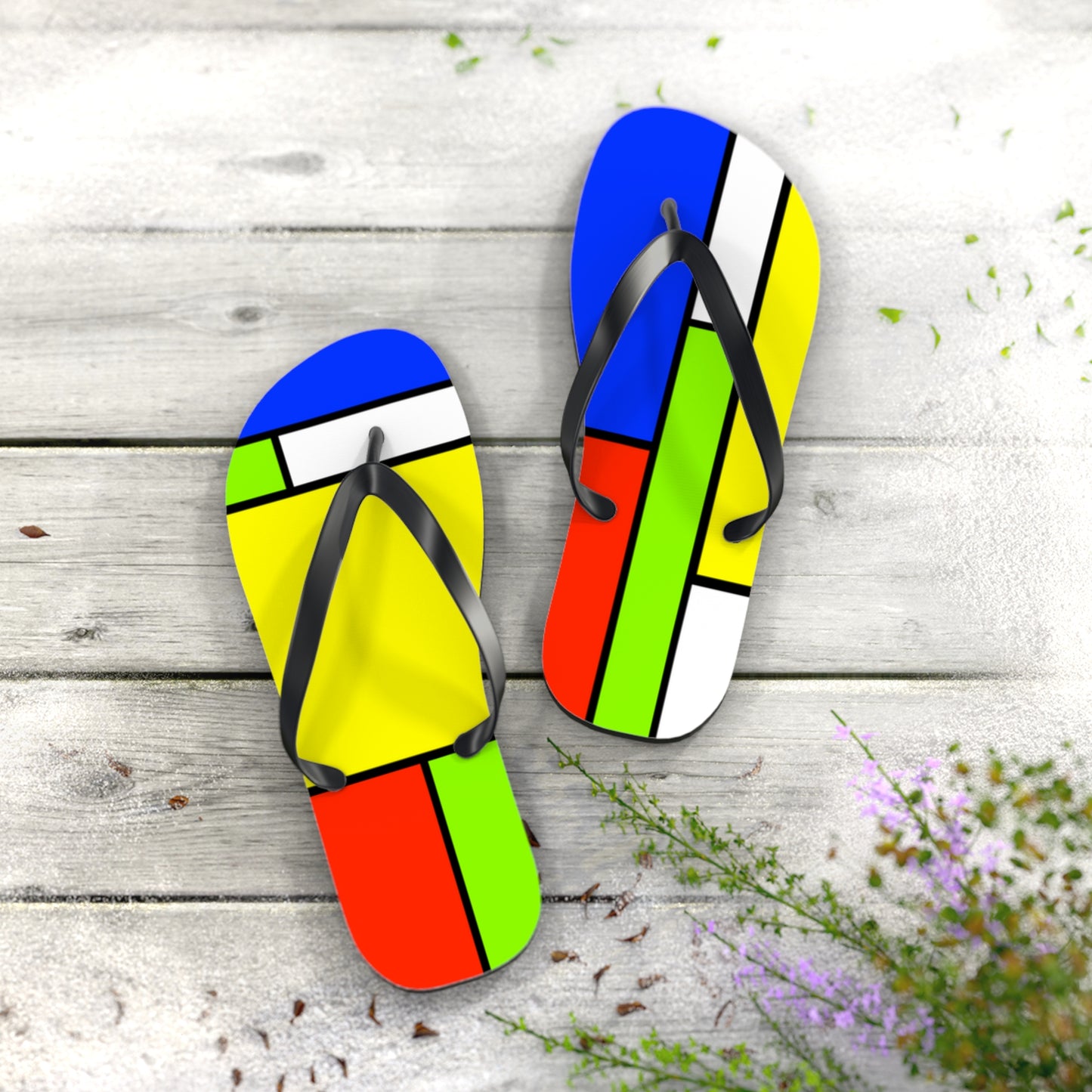 ModRian Mondrian Inspired Flip-Flops