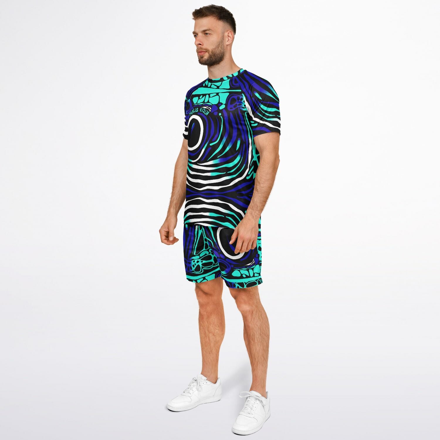 Angelfish Print Shorts And Top Set For Men