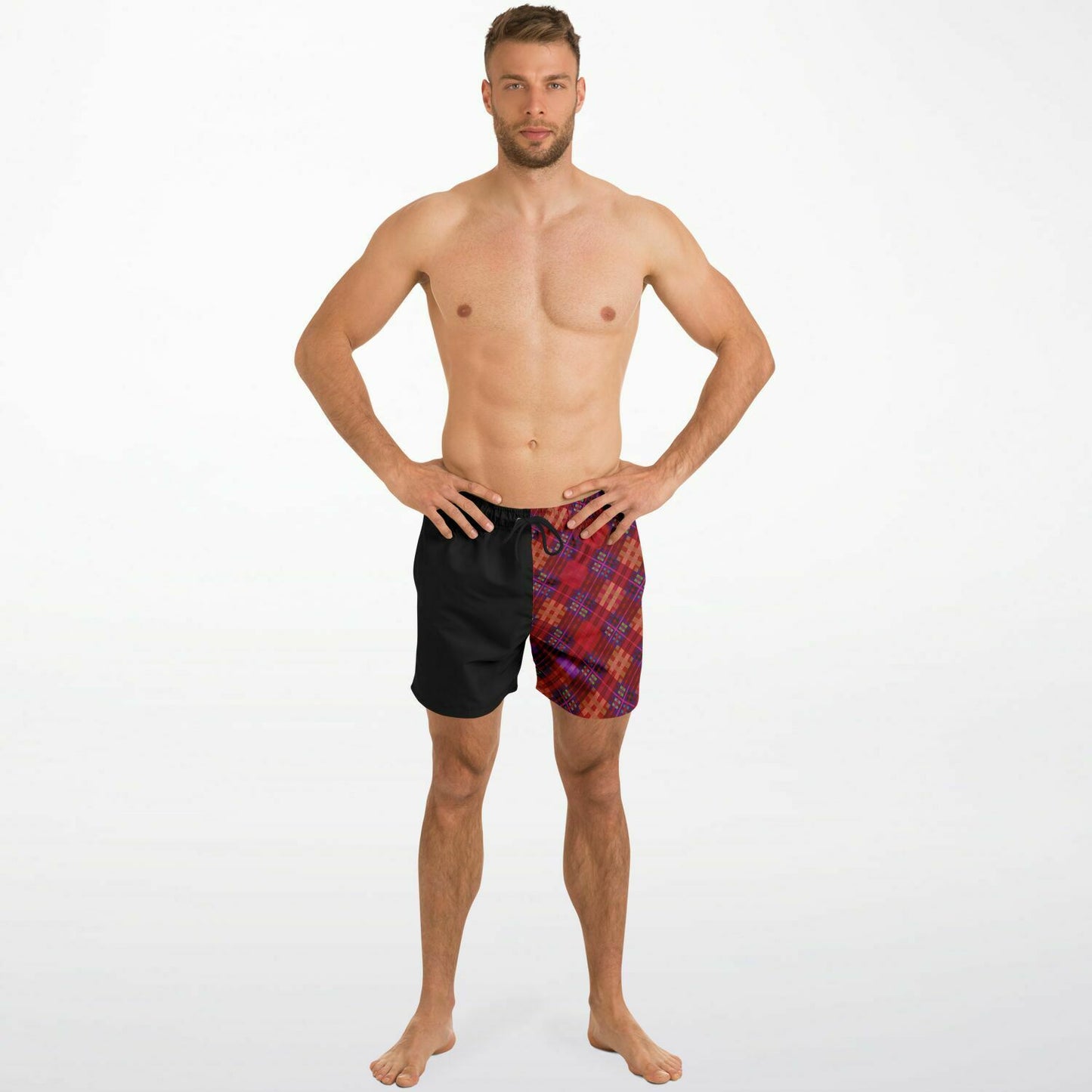 Red Tartan Men's Swim Shorts