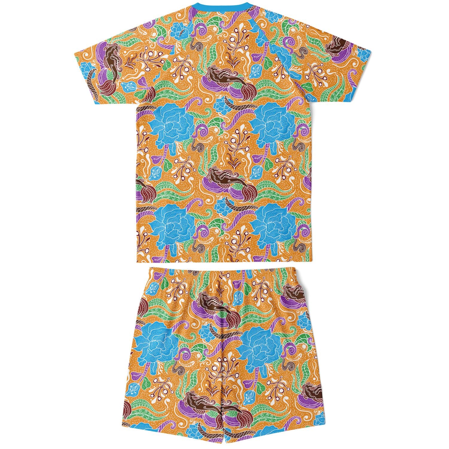 Indonesian Inspired Batik Shirt and Shorts Set For Men