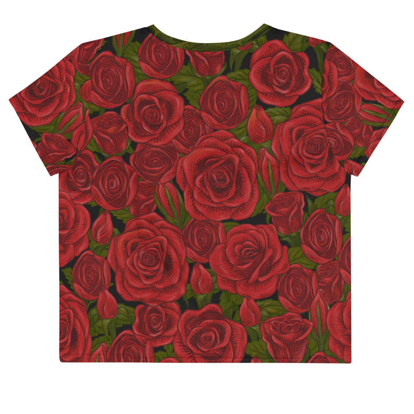 Rozen Red Rose Crop Tee Shirt