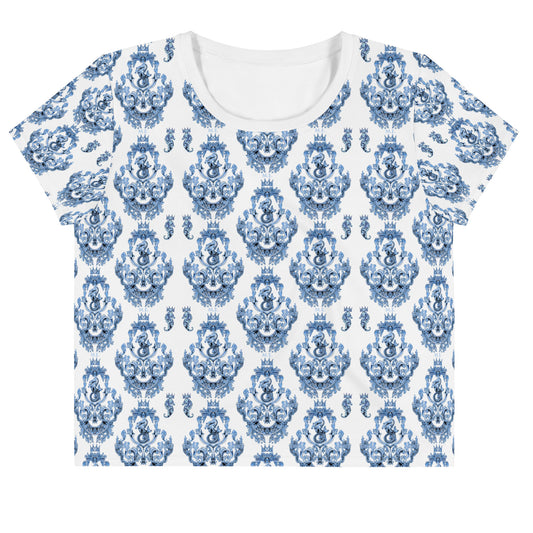 Blue Baroque Crop Tee Shirt