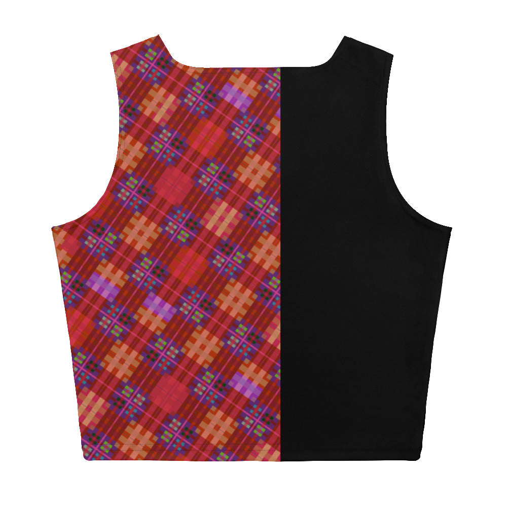 Red Tartan Men's Crop Tank Top