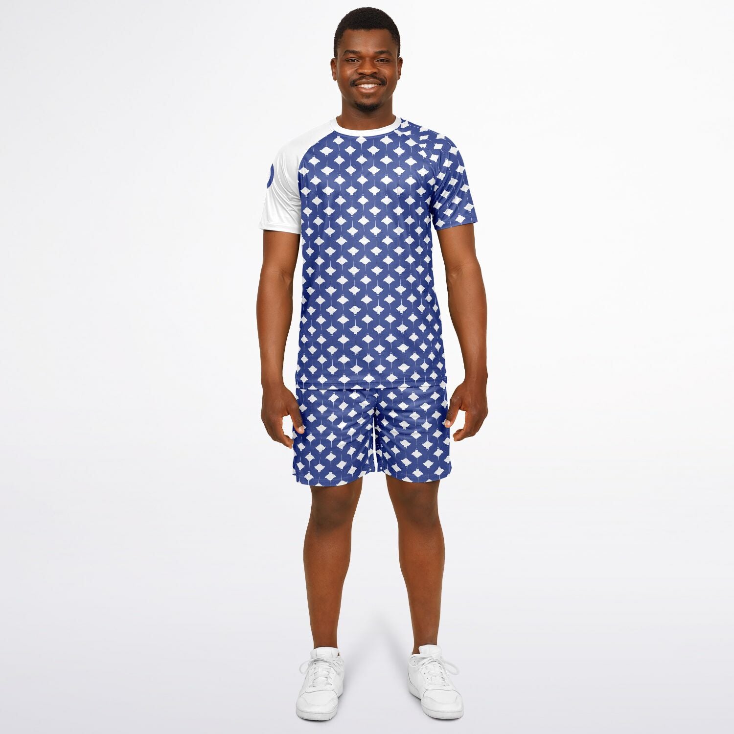 Manta Ray Print Top and Shorts For Men