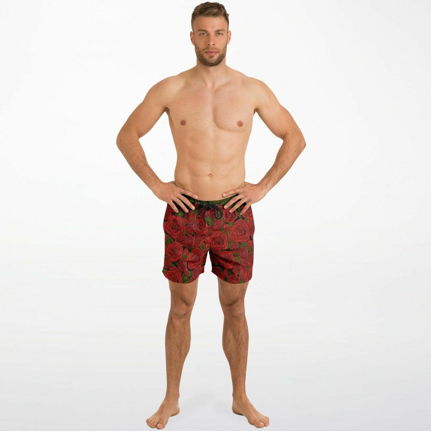 Rozen Red Rose Men's Swim Shorts