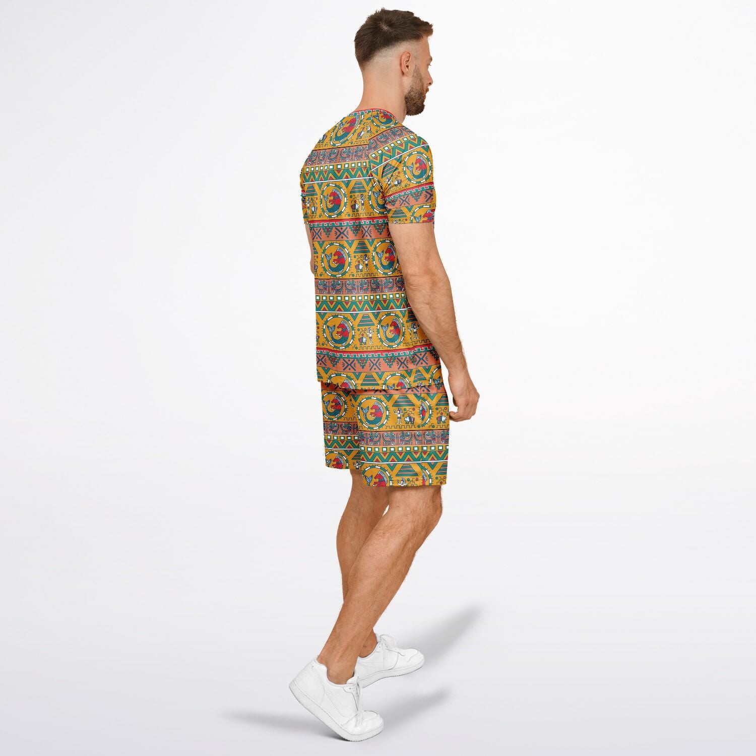 Mexican Inspired Aztec Shirt and Shorts Set For Men