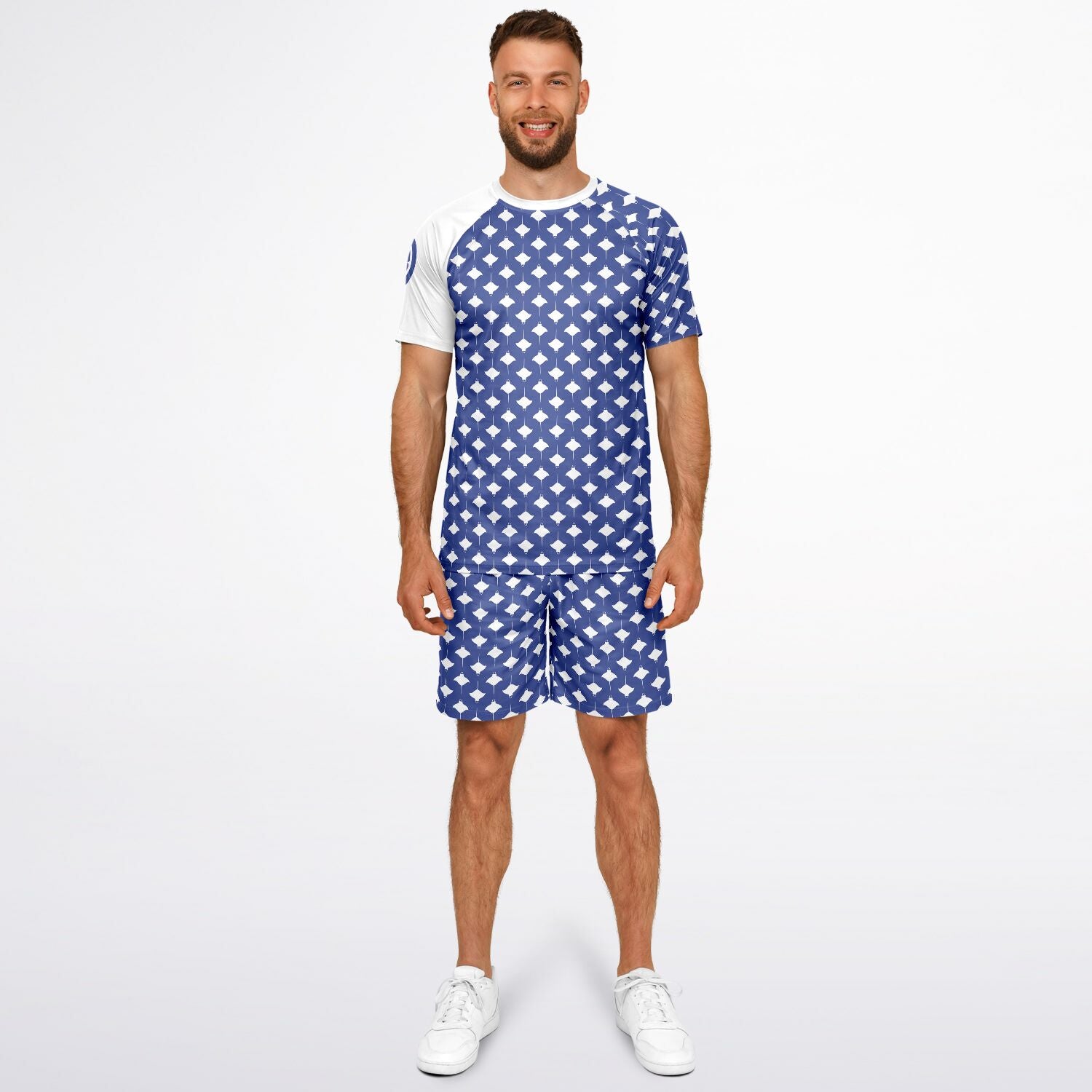 Manta Ray Print Top and Shorts For Men