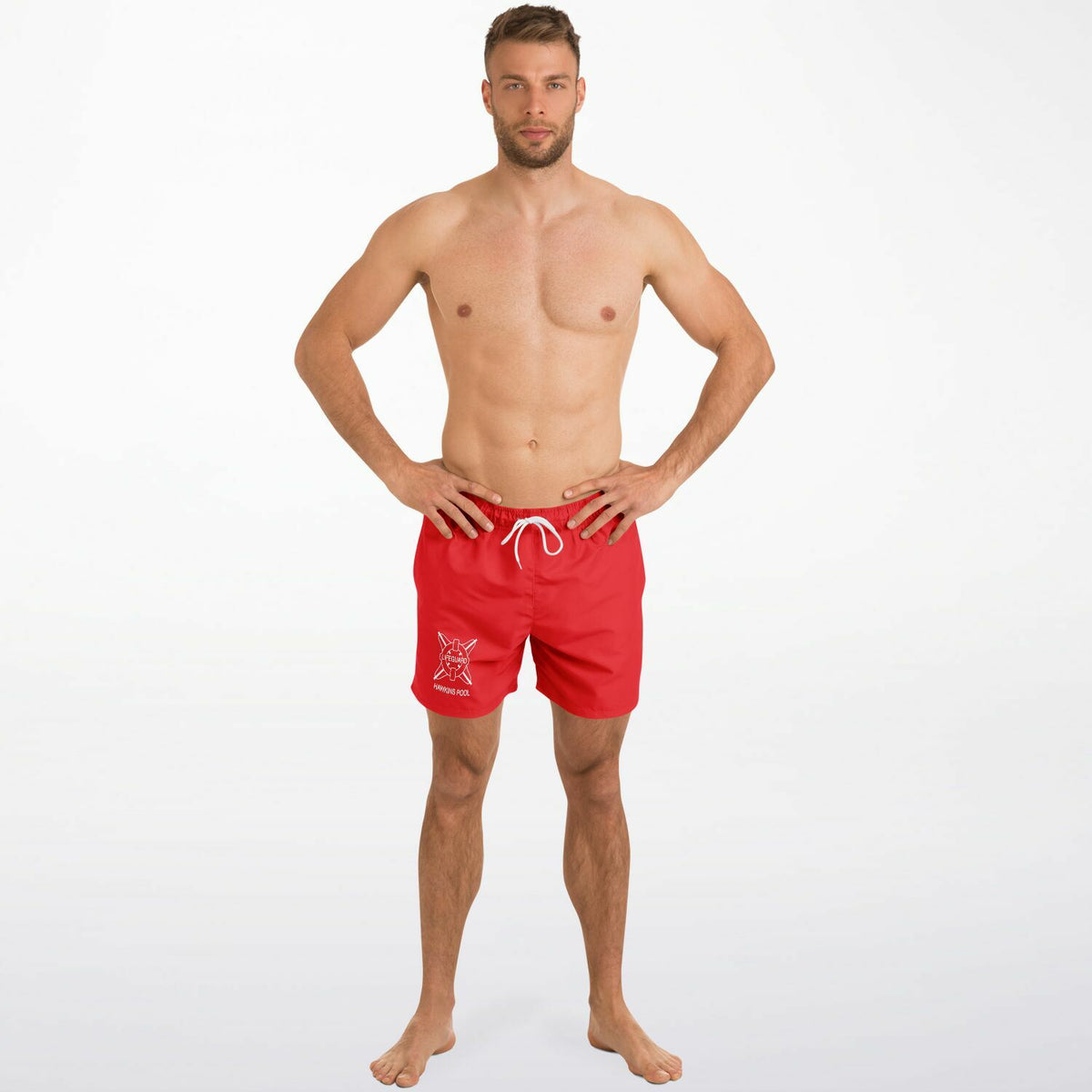 Hawkins Pool Life Guard Billy Costume Men's Mid-Length Swim Shorts