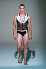 Load image into Gallery viewer, Swim Tuxedo Runway Look

