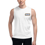 Load image into Gallery viewer, Rainbow Pride Embroidered Muscle Shirt
